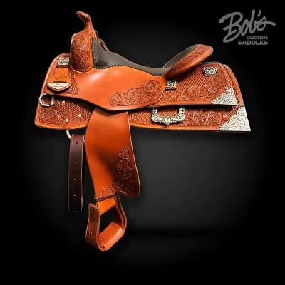 Silver Show Saddle 255 handcrafted western show saddle with premium silver accents.